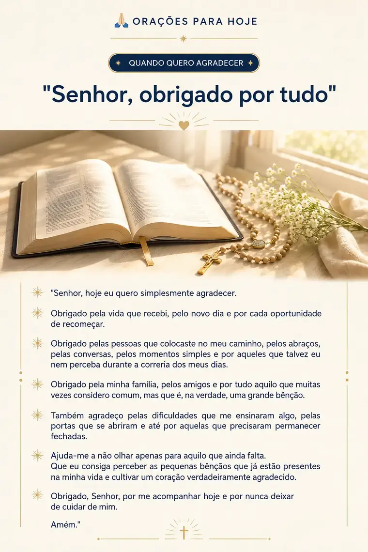 Capa da oração: Quando quero agradecer