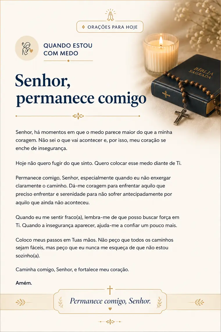 Capa da oração: Quando estou com medo