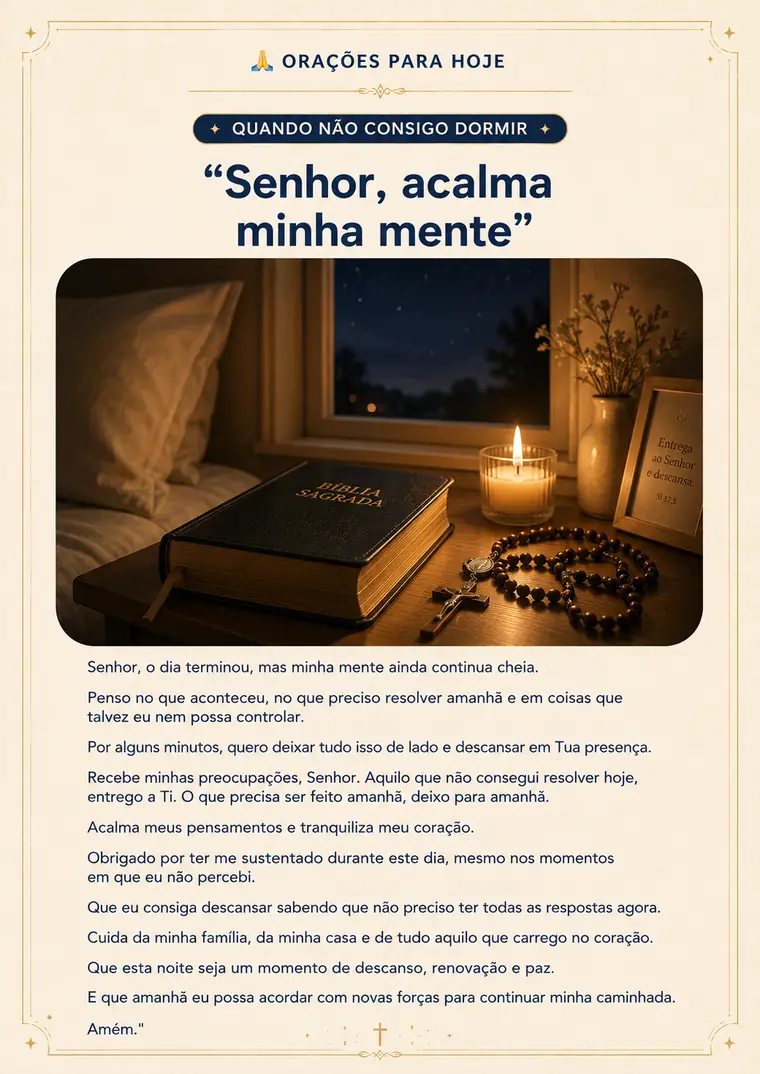 Capa da oração: Quando não consigo dormir