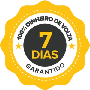 Selo de garantia: 100% dinheiro de volta em 7 dias garantido
