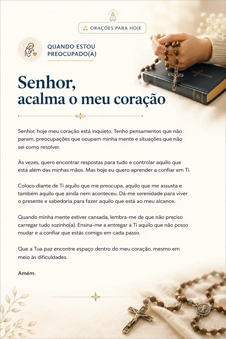 Capa da oração: Quando estou preocupado(a)