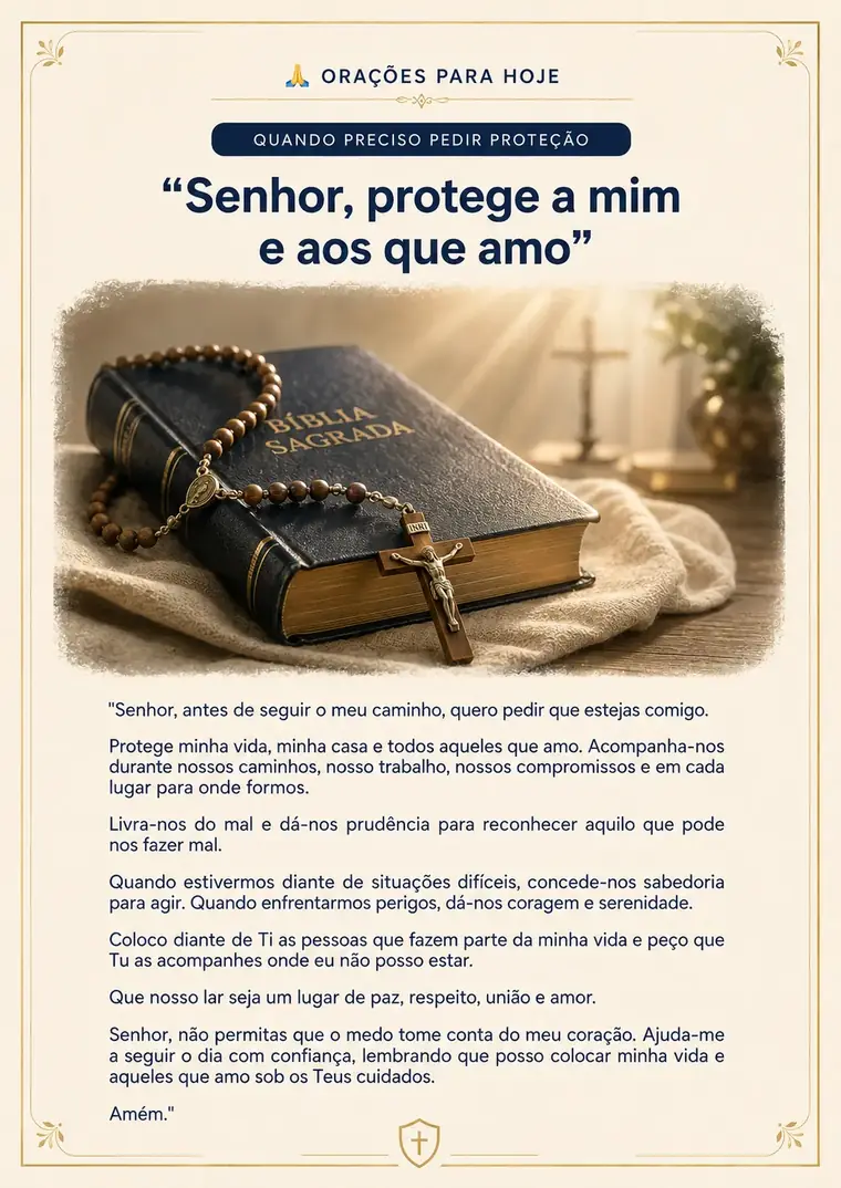 Capa da oração: Quando preciso pedir proteção